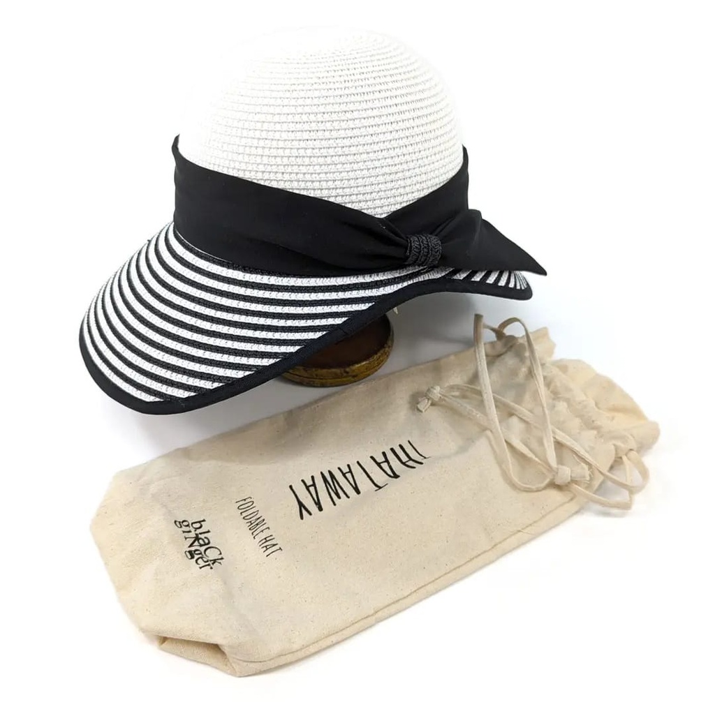 Cut-Out Back Sun Hat - Monochrome